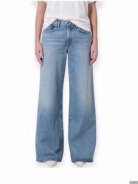 AGOLDE Clara Wide Leg Jeans in Blue Waist 31 Like New